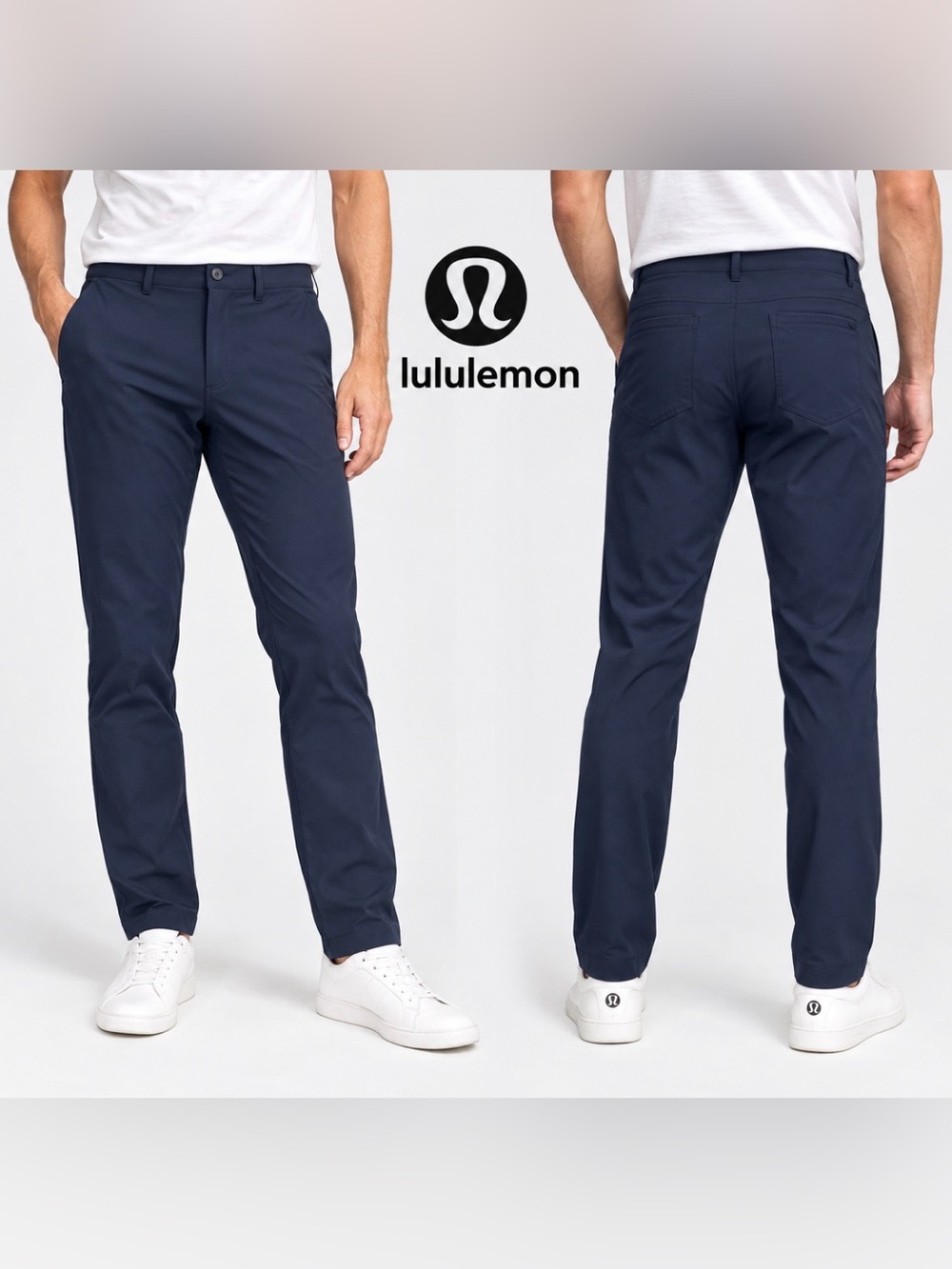 lululemon ABC 5 Pocket Warpstreme Navy Men's Pants 38 Golf Performance Stretch